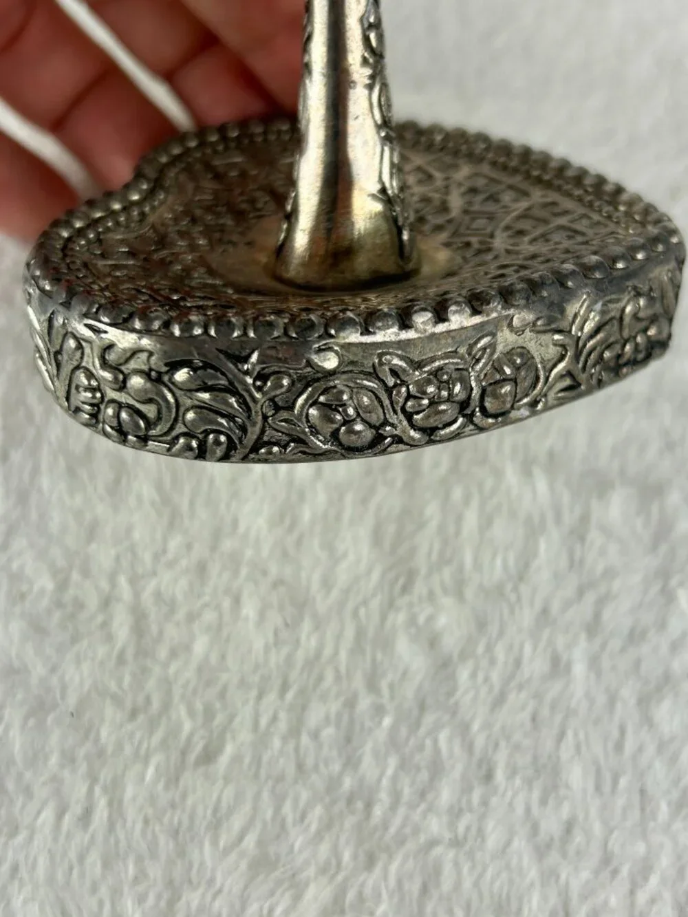 vintage heritage mint company silver plated-heart shaped ring/earings holder